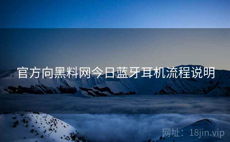 官方向黑料网今日蓝牙耳机流程说明