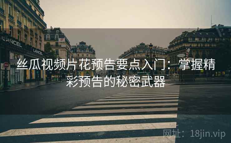 丝瓜视频片花预告要点入门：掌握精彩预告的秘密武器