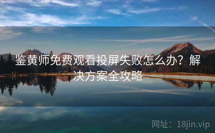 鉴黄师免费观看投屏失败怎么办？解决方案全攻略