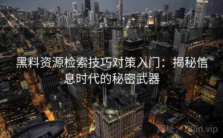 黑料资源检索技巧对策入门：揭秘信息时代的秘密武器