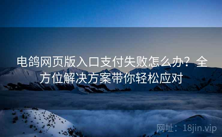 电鸽网页版入口支付失败怎么办？全方位解决方案带你轻松应对