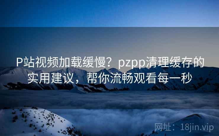 P站视频加载缓慢？pzpp清理缓存的实用建议，帮你流畅观看每一秒